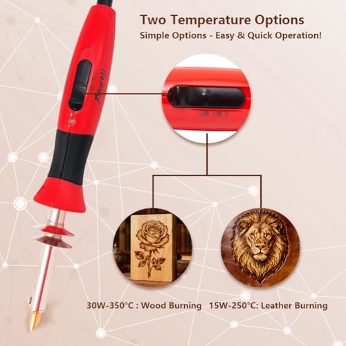Wood Burning Pen Kit Leather Burner Tool | 26 Letter | 8 Stencil - Image 4