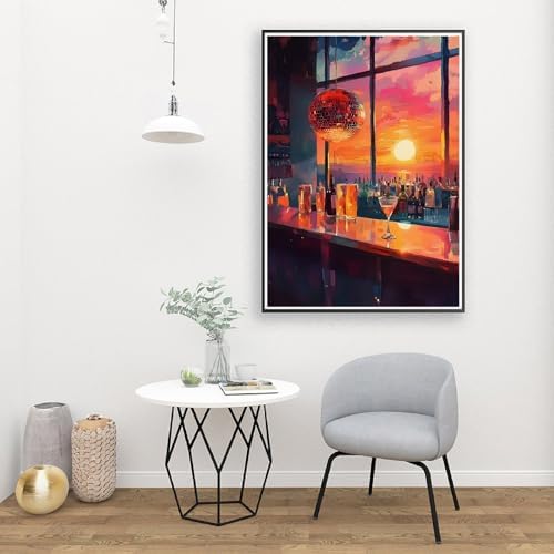 Canrichshop Vintage Cocktail Paint by Number for Adults,Paint by Numbers for Adults on Canvas Unframed,DIY Acrylic Painting by Numbers for Beginners,Easy Painting Kits for Decor 16x20inch - Image 4