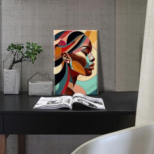 HeeBenor Framed Paint by Numbers Kit for Adults, Black Woman, 8x12 Inch - Image 7