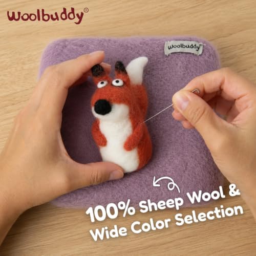 Woolbuddy Needle Felting Mat 6 x 6 x 1.5 Inch (Lavender) Pure Wool Felt Pad - Image 2