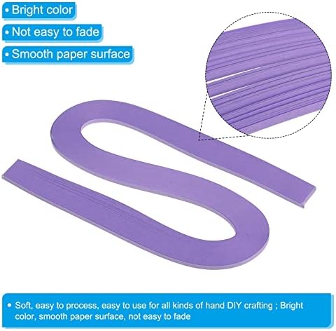 PATIKIL Quilling Strips Paper 120pcs 1/8"(3mm) 54cm Origami Paper Quilling Strip for Art DIY Hand Craft Christmas Light Purple - Image 3