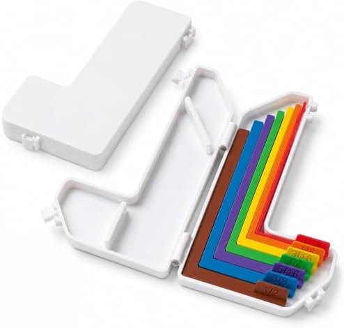 7pcs Paper Crafting Alignment Guides with Case for Card Making | Card Making Scrapbooking, Color-Coded Alignment Tools with Size Tabs 1/16 to 1/2 Inch Increments by Unknown