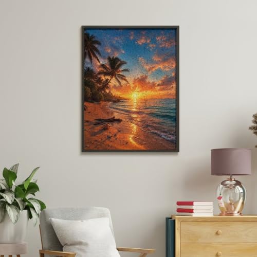 Bozfoxa Paint by Numbers Kit for Adults Beginner Tropical Sunset Art - Image 4