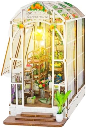 Book Nook Kit, 3D Wooden Puzzles Dollhouse with LED Light by FEIMUOSI