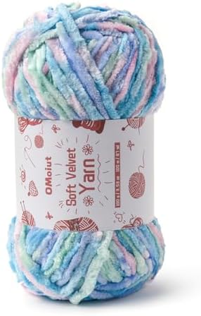 100g Fluffy Velvet Chenille Yarn for Crocheting and Knitting, 80m (87.5yd) Baby Yarn for Crocheting Soft, Crochet Chunky Yarn Amigurumi Yarns (Candyfloss) by OMoiut