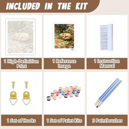 XTCIXAL Paint by Numbers Kit for Adults, Fox, 16X20 Inch - Image 5