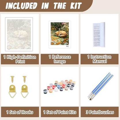 XTCIXAL Paint by Numbers Kit for Adults, Fox, 16X20 Inch - Image 5