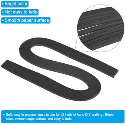 PATIKIL 600pcs Quilling Strips Paper 1/8"(3mm) 21"(54cm) Origami Paper Quilling Strip for Art DIY Hand Craft Christmas, Black - Image 3