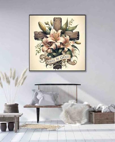 DYAIANGMU Flower Stamped Cross Stitch Kit for Adults 13.7x13.7 inches - Image 4