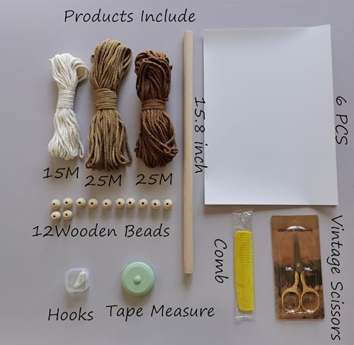 Jditngp DIY Macrame Leaf Wall Hanging Beginners Boho Wall Leaf Tapestry Kit Handmade Woven Tapestry Feather Wall Hanging DIY Macrame Kit for Adults Birthday Gift DIY Craft Kits 15.8" (Brown) - Image 2