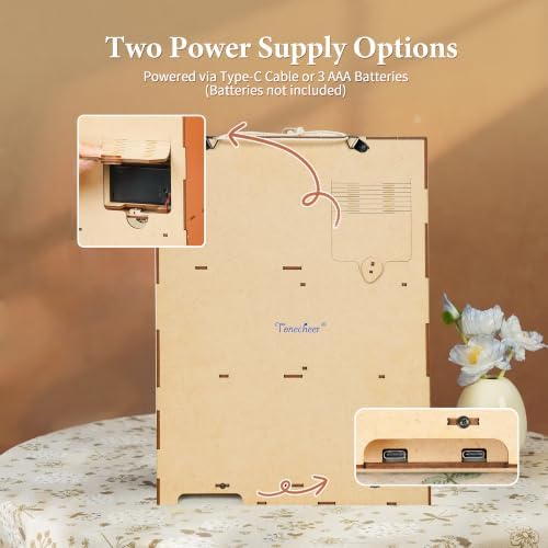Tonecheer 3D Puzzle Story Frame Kit, Book Nook DIY Miniature House Wooden Dollhouse Kit, Wall Mountable Decor Diorama Model with Dust Cover and LED for Ideal Gift - Travel Collector - Image 6
