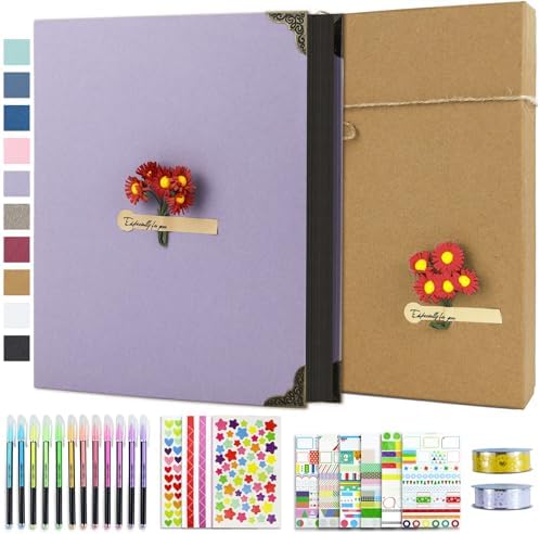 Vienrose DIY Scrapbook Photo Album Kit,8.5x11 Inch,60 Pages,Light Purple by Vienrose