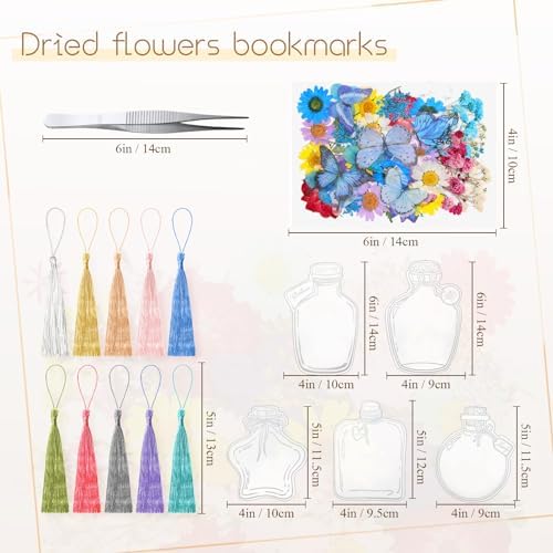Taobary 91 Pcs DIY Dried Flowers Bookmarks Transparent, Elegant Color - Image 2