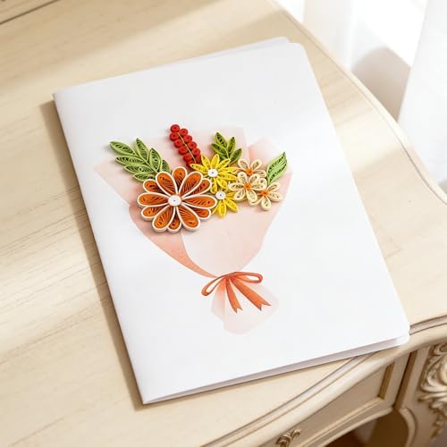 saijoyz Paper Quilling Card Making Kit, 10 Pack 140x200mm Cards with 720 Strips, DIY Craft Set for Birthday Mother's Day Valentine's Day Gifts - Image 5