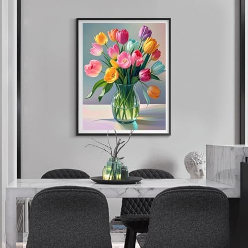 ACANDYL Tulip Paint by Numbers Kit for Adults Beginner Flowers - Image 4