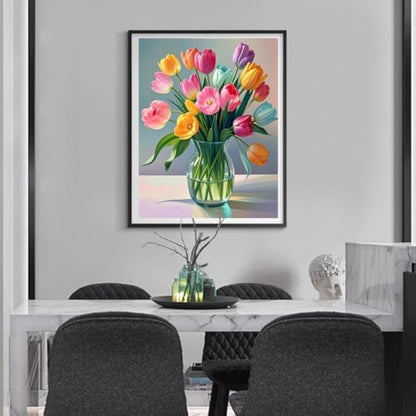 ACANDYL Tulip Paint by Numbers Kit for Adults Beginner Flowers - Image 4