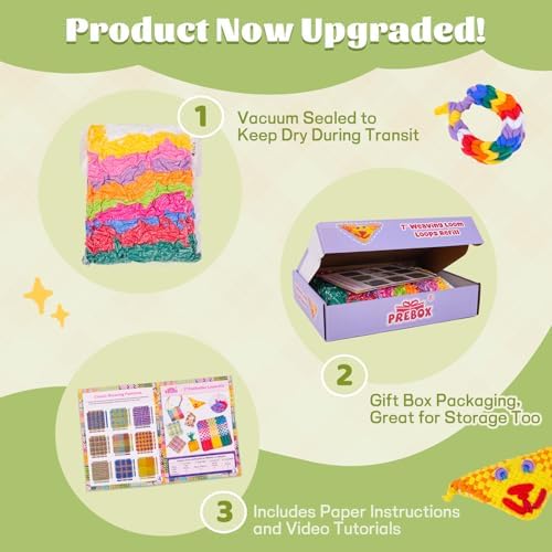 PREBOX 1000 PCS Weaving Loom Loops Refill, 10 Colors for 7 inch Potholder Loom, Craft Supplies for Kids and Beginners, Christmas & Birthday Gifts for Girls 6 7 8-10 10-12 Year Old - Image 5