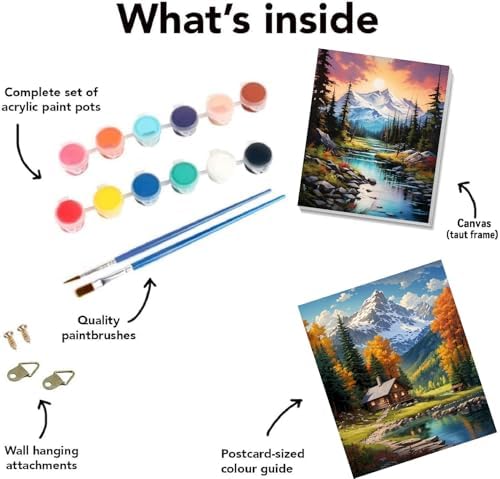 NEGEKFKX 2 Pack Mountain Paint by Numbers Kit for Adults Beginner with Framed,Easy Adult Paint by Number Kits on Canvas DIY Painting for Beginners Art by Numbers for Home Wall Decor 10x12 Inch - Image 6