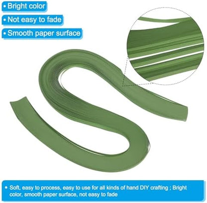 PATIKIL 240pcs Quilling Strips Paper 1/8"(3mm) 21"(54cm) Origami Paper Quilling Strip for Art DIY Hand Craft Christmas, Army Green - Image 3