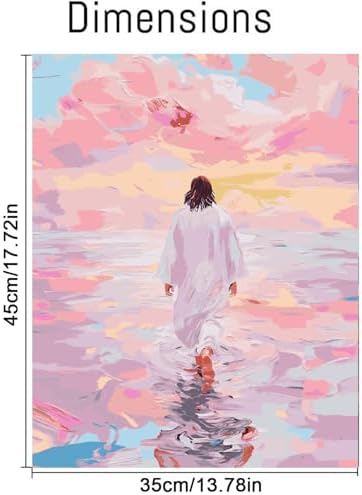 BAWKENTON Pink Jesus Paint by Numbers for Adults and Kids - Image 3