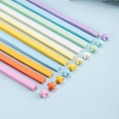 1080 Sheets Origami Star Paper 10 Assortment Color Strips Double Sided Lucky Star Decoration Folding Paper for DIY Hand Art Supplies (10 color-1080 sheets) - Image 2