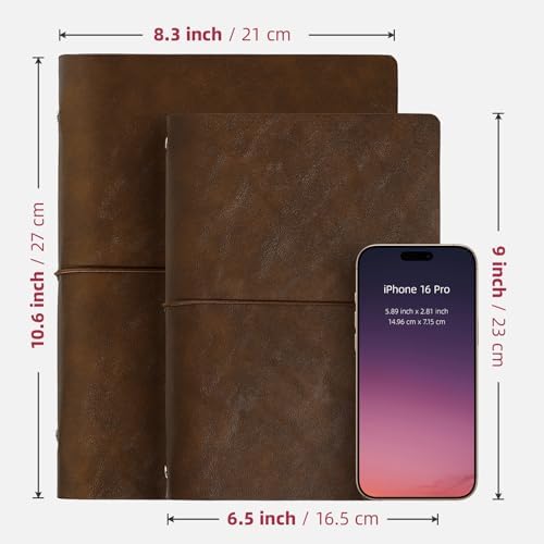 Vienrose Photo Album Scrapbook Kit, 9x6.5 Inch, 100 Pages, Dark Brown - Image 3