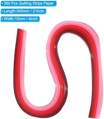 PATIKIL 540 x 10mm Rainbow Quilling Strips Paper,360 Pcs Origami Paper Quilling Strip for Art DIY Hand Craft Christmas, Gradient Red - Image 2