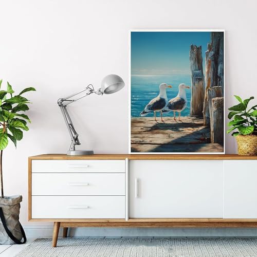 HITO Seagull Paint by Numbers Kit for Adults 16x20 Inch Frameless - Image 4