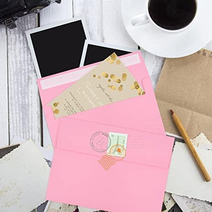 70 Packs of Invitation Envelopes, A2 Envelopes Pink Postcard for 4.5x5.5 Cards for Invitations, Self Seal for Photos RSVP, Greeting Cards - Image 7