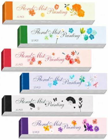 Aromoty Slim 192Pcs Washi Stickers Book Kit, 6 Sets Flowers by Aromoty