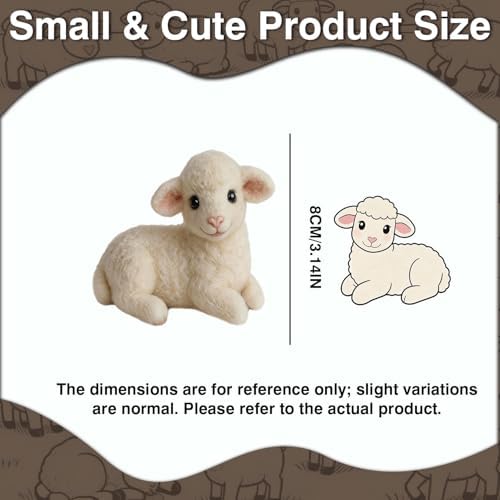 DIY Needle Felting Kit Cute White Lamb Lying – Needle Felting Starter Kit with Fiber Roving, Needles, Felting Pad & Instructions | Felted Farm Animal Kit for Beginners Adults | DIY Craft Gift - Image 2