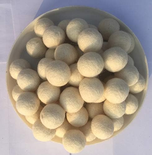 Elaine Room 2cm 20mm Wool Felt Balls Beads 100% Natural Wool Felting Woolen Felted Fabric for Home Decor Dream Catcher DIY Garland Crafts Handcrafts Project DIY (Beige 50pcs) - Image 2