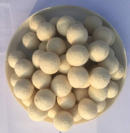Elaine Room 2cm 20mm Wool Felt Balls Beads 100% Natural Wool Felting Woolen Felted Fabric for Home Decor Dream Catcher DIY Garland Crafts Handcrafts Project DIY (Beige 50pcs) - Image 2