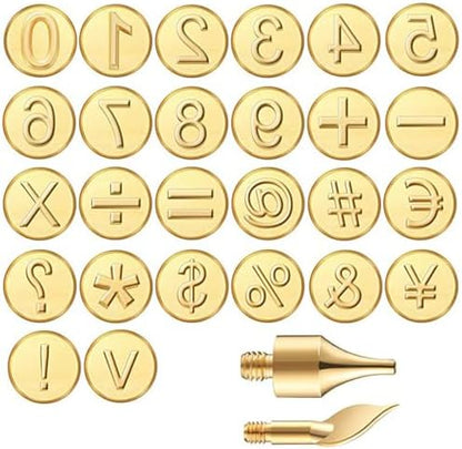 Wood Burning Tips Letters Uppercase Alphabet Branding and Personalization Set for Wood and Other Surfaces by Wooden Letters (Golden) - Image 7