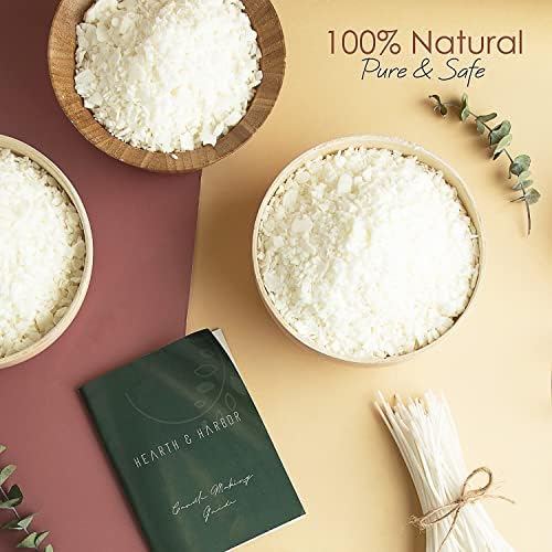 Hearth & Harbor 50 lbs. Soy Candle Wax with Supplies, 4 oz. 12 Pack Tin Jars with Lids, Cotton Candle Wicks, Wick Stickers and Centering Devices - Soy Wax Flakes with Containers for Candle Making - Image 2