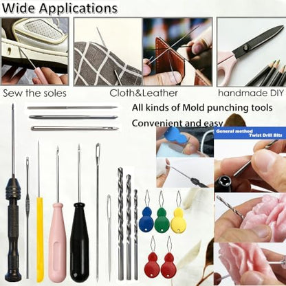 Nimozekd 19 PCS Candle Making Kit for Candle Drilling&Mold Punching Needle Punch Wicking Needle Tools Candlewick Inserting Tool Candle Mold Punch Set with Hook Eye for Inserting Mold Wicks - Image 2