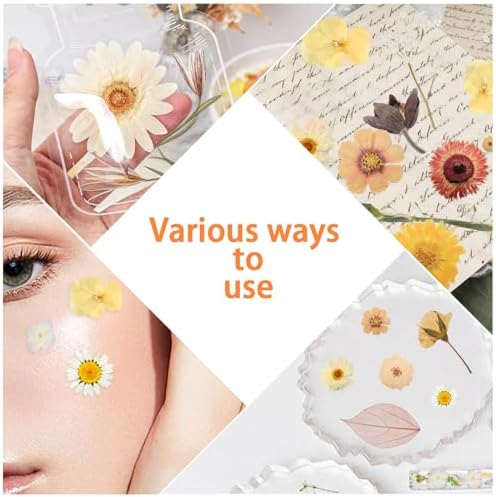 Dried Pressed Flowers Real Pressed Flowers Natural Dry Leaves Bulk Mixed Colorful Herbs Kit with Tweezers for Scrapbooking DIY Candle Jewelry Crafts Making Nails (Vintage Colors) - Image 5