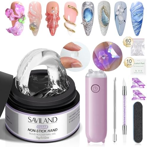SAVILAND Solid Builder Nail Gel with U V Lamp for 3D Carving & Extension by SAVILAND