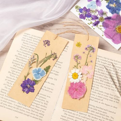 80PCS Spring Large Pressed Flowers Leaves , Real Nature Dry Flowers for Resin Craft, Larage Pressing Floral with Tweezers Set for DIY Jewelry Making Nail Card Scrapbook Art - Image 6