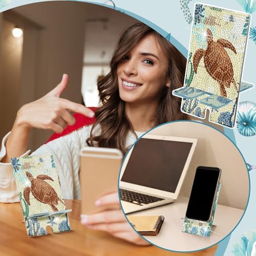 Saillong 6 Pcs Sea Animals Diamond Art Phone Stand, Cell Phone Holder - Image 3