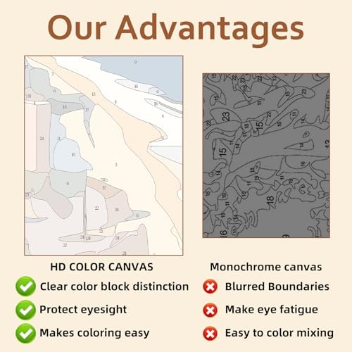 Reivworl Horse Paint by Numbers Kit for Adults Beginner 16×20 inch - Image 5
