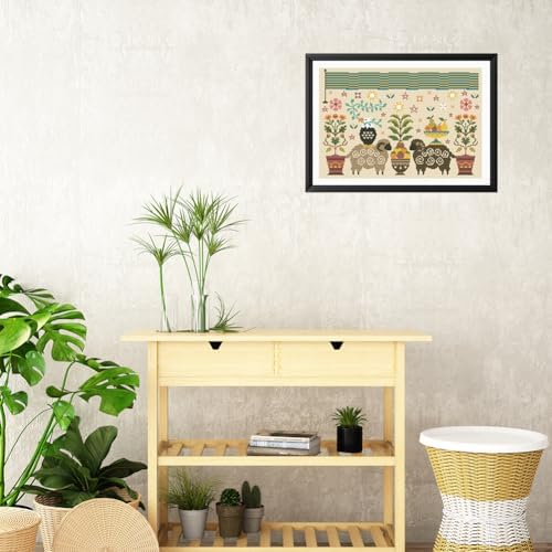 FREEBLOSS 11CT Cross Stitch Kit Stamped Cross Stitch Craft Kit with Stitching Guide for Beginners Folk Painting Embroidery Set Crossstitch Wall Hanging Set 13.8x19.7inch - Image 5