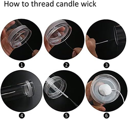 MILIVIXAY 2PCS Pillar Candle Mold -Height: 5.0inch,Diameter:2.0inch-30ft Long Wicks, 2pcs Wick Holders, a Mold Sealer and a Lead Wire Included as a Gift - Image 7