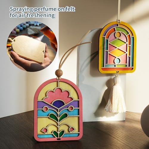 Temlum 10pcs Wooden Air Frshener Painting Craft Kit for Adults - Image 4