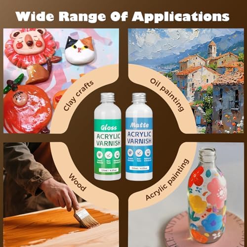 Sovol 480ml Air Dry Clay Glaze with Tools, Gloss & Matte Clay Varnish - Image 5