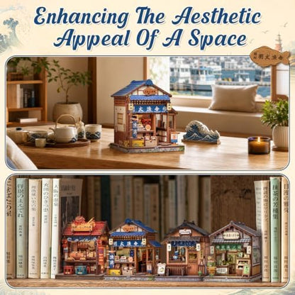 Cutefun DIY Miniature House Kit, 129 Pcs 3D Wooden Puzzle Tiny House - Image 4