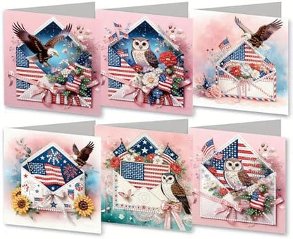 6Pcs Greeting Card DIY Diamond Art Painting Greeting Cards Special Shaped Holiday Blessing Folding Card Kit with Envelopes Arts Crafts for Birthday Festival-Envelope02 by BAYUNOESparkDiamondCraft