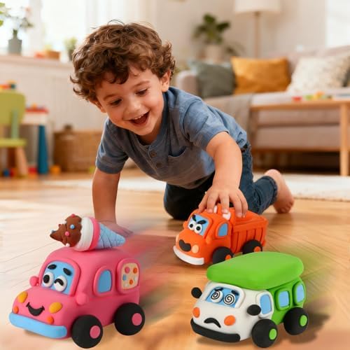 Air Dry Clay Kit for Kids - 3 Boxes Pull Back Car Making - Image 3