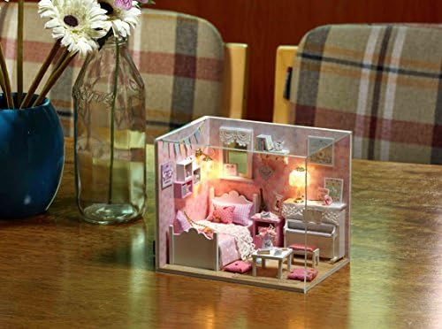 DIY Miniature Dollhouse Kits - Wooden Mini Model House with LED Lights, Tiny Furniture & Accessories – Craft Building Kits for Teens & Adults -Sunshine Princess - Image 5