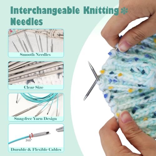 Yarniss Small Size Circular Knitting Needle with Rotating Cable 2.0~5.0mm - Image 4